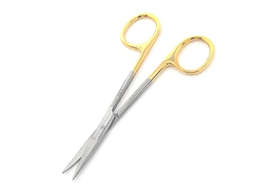 Stainless Steel Iris Dissecting Scissors 4.5", Straight, Fine Point Made of Premium Quality Stainless Steel (Gold Handle) - color: Gold Handle