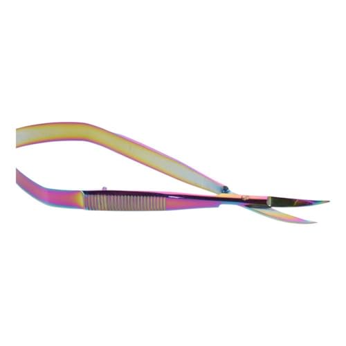 4.7Inch Embroidery Sewing Scissors,Titanium Spring Action Scissor,Curved Scissors Thread Snips Micro Tip Scissors Stainless Steel Cutting