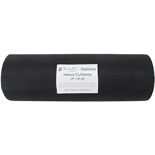 Threadart Black Cutaway Embroidery Stabilizer - 2.8 oz 15" x 25 yd Roll - size: BLACK HEAVY CUT-AWAY 15"X25YD ROLL