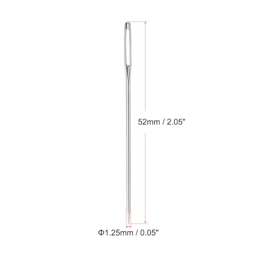 HARFINGTON 200pcs Large Eye Stitching Needles 2.05Inch Sewing Needles Stainless Steel Leather Needle Embroidery Needle Yarn Knitting Hand Sewing Needles - size: 2.05"