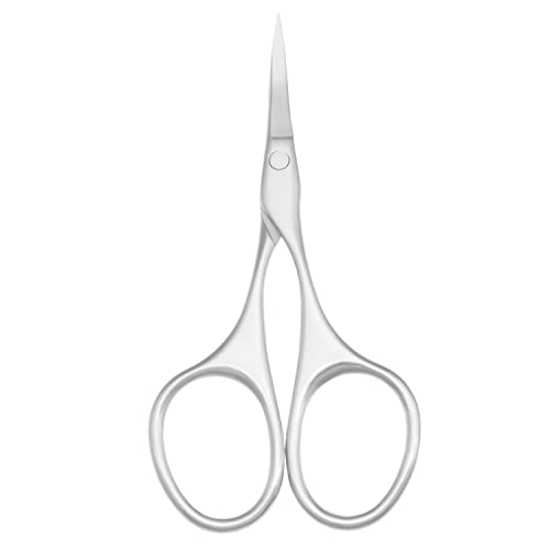 Multicolor Professional Grooming Scissors for Facial Hair Removal - color: Curved Silver Set