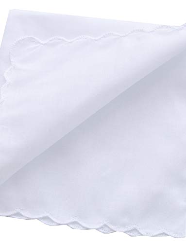 Solid White Cotton Hankderchiefs for DIY Drawn Embroidery Party 28 Square - color: S02-12pcs