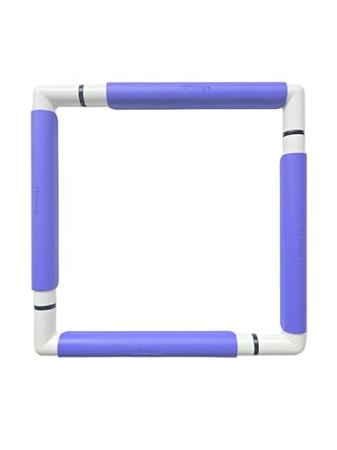Nurge Rectangle Plastic Embroidery Snap Frame - Cross Stitch Hoop & Needlepoint Stretcher Bars for Hand Crafting, Punch Needle, Quilting, Sewing Supplies - Lightweight & No-Crease 11.5x11.5 Lilac - color: Lilac, size: 11.5x11.5"