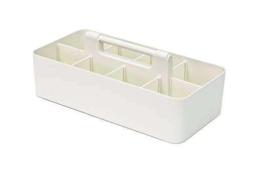 -Large Portable Caddy, DIY Dividers, 8 Compartments, Bathroom Organizer,Portable Basket with Handle Storage Organizer Modern Made in USA (3 PACK, Ivory) - color: Ivory, size: 3 PACK