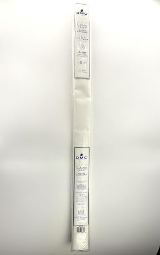 DMC Charles Craft Cross Stich Fabric Silver Label Aida - 14 Count - 30X36 (White)