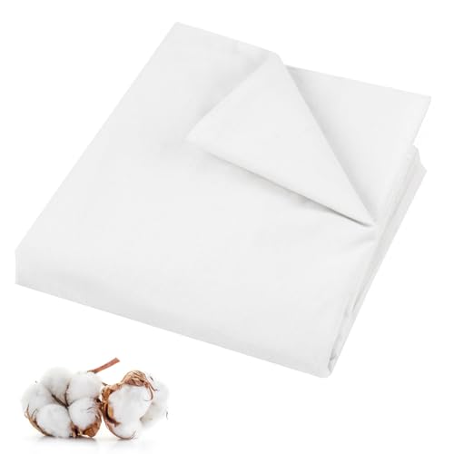 100% Cotton Muslin Fabric, 59 Inch X 2 Yards White Fabric by The Yard - color: Bleached, size: 2 Yards