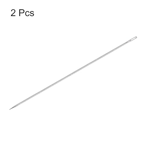 HARFINGTON 2pcs 10 Inch Upholstery Needles Large Eye Stitching Needles Stainless Steel Straight Hand Sewing Needles for Home Hand Sewing Leather Tapestry Embroidery Tufting Webbing Carpet - size: 10in