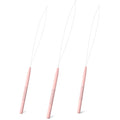NEWISHTOOL Stainless Steel Hair Extension Loop Pulling Needle Hook Threader Wire Device, Micro Link Tool for Hair, Silicone Beads, Feather Extensions Supplies (Pink) - color: Pink, size: Bead Device Tool