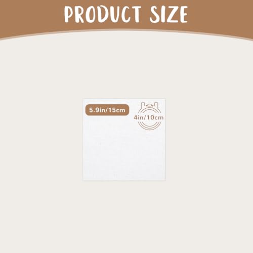 10 PCS White Linen Needlework Embroidery Fabric Cloth (5.9 × 5.9 Inch) - size: 5.9 × 5.9 Inch