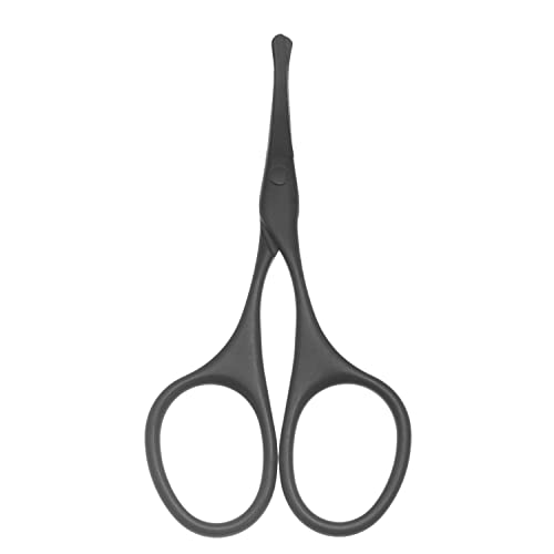 Multicolor Professional Grooming Scissors for Facial Hair Removal - color: Curved Safety Head Black