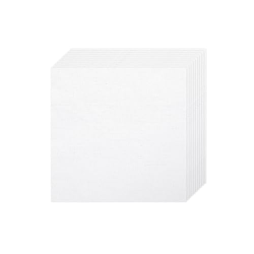 10 PCS White Linen Needlework Embroidery Fabric Cloth (9.8 × 9.8 Inch) - size: 9.8 × 9.8 Inch