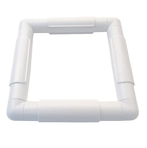 6 X 6 Plastic Cross Stitch Frame Square Embroidery Hoop White DIY Sewing Tools Sewing Hoop Handhold Craft Clip Embroidery Snap Frame Hoop for Cross Stitching Quilting (6 X 6) - size: 6 X 6"