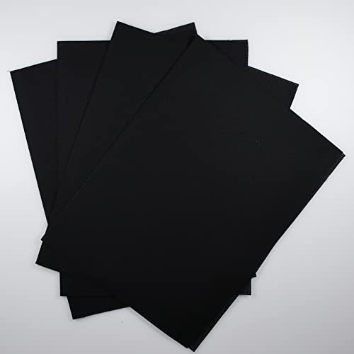 KCS 4 pc of 12" x 18" 14CT Counted Cotton Aida Cloth Cross Stitch Fabric (Black) - color: Black