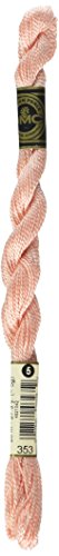 DMC 115 5-353 Pearl Cotton Thread, Peach, Size 5