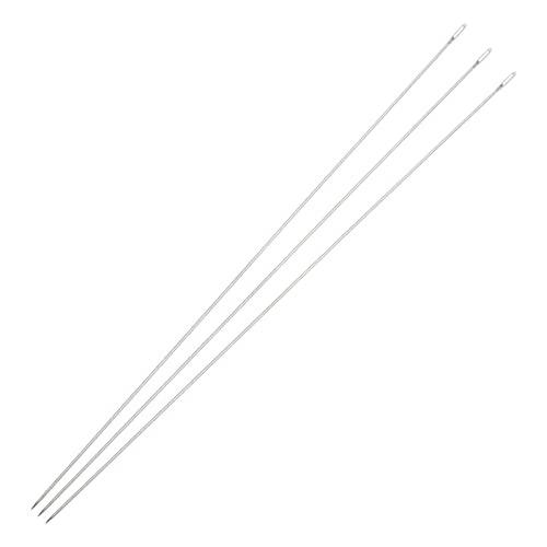 uxcell 25Pcs Beading Needles Fine Thin Long Straight Sewing Embroidery Threads Stainless Steel 4.72 Inch 0.6mm Wire Diameter - size: 120mmx0.6mm