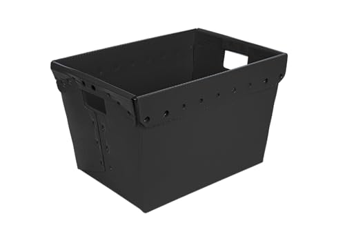 18x13x12" (3 Pack) Space Age Handled Storage Mail Tote, Black - color: Black