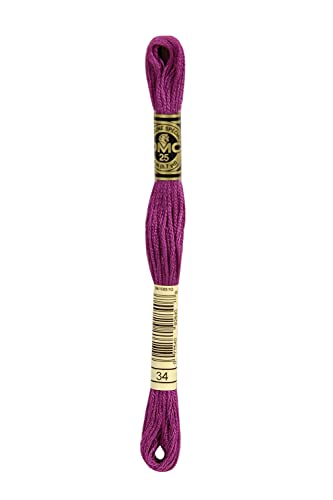 DMC 6-Strand Embroidery Cotton 8.7yd - Dark Fuchsia - color: 34, size: 8.7 yards