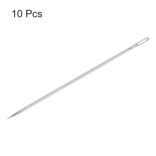 HARFINGTON 10pcs 6 Inch Upholstery Needles Large Eye Stitching Needles Stainless Steel Straight Hand Sewing Needles for Home Hand Sewing Leather Tapestry Embroidery Tufting Webbing Carpet - size: 6 Inch