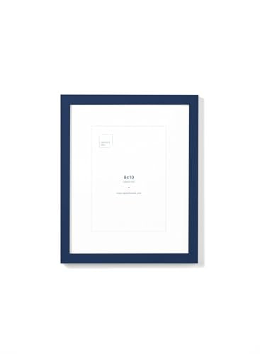 Opposite Wall - 8x10 in - Real Wood Blue Picture Frame - Lightweight, Versatile & Shatterproof - Wall Hanging & Tabletop Photo Frame - Office, Gallery & Home Decor - color: Blue, size: 8x10 in
