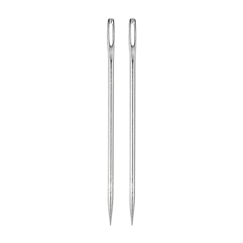 HARFINGTON 2pcs 4 Inch Upholstery Needles Large Eye Stitching Needles Stainless Steel Straight Hand Sewing Needles for Home Hand Sewing Leather Tapestry Embroidery Tufting Webbing Carpet - size: 4in