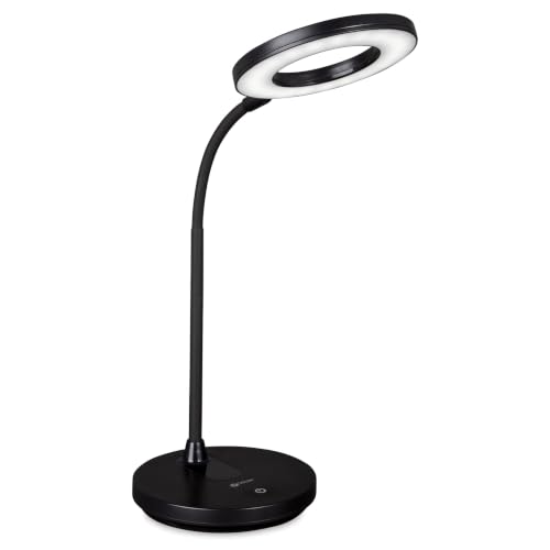 OttLite Vibe LED Ring Light, Rechargeable, 3 Color Temperatures, Black - color: Black Desk Light