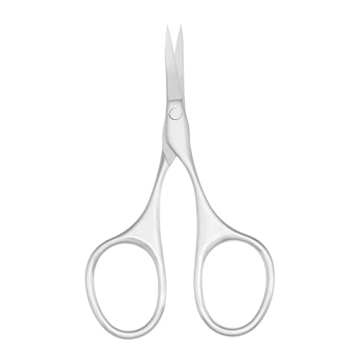 Multicolor Professional Grooming Scissors for Facial Hair Removal - color: Curved Silver Set