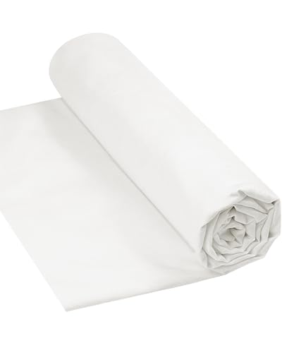 100% Cotton Muslin Fabric, 59" x 2 Yards White Cotton Fabric by The Yard - color: Bleached, size: 2 YARDS