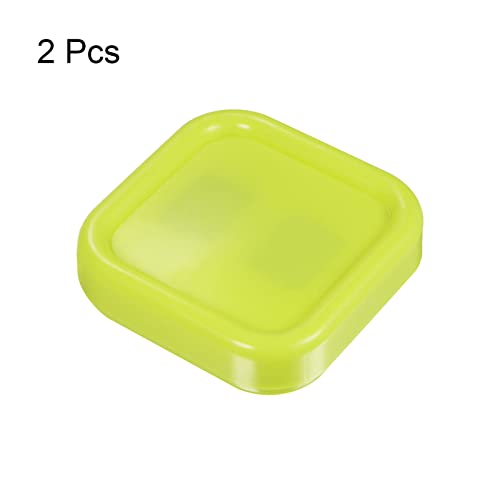 HARFINGTON 2pcs Magnetic Pin Cushion Square Sewing Pin Holder Yellow-Green - color: Yellow-Green
