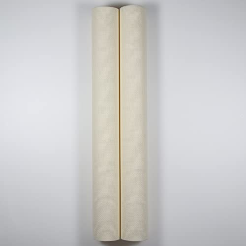 KCS 2 pc of 15" x 18" Counted Cross Stitch Cotton Aida Cloth Needlework Fabric (Cream, 14CT) - color: Cream, size: 14CT