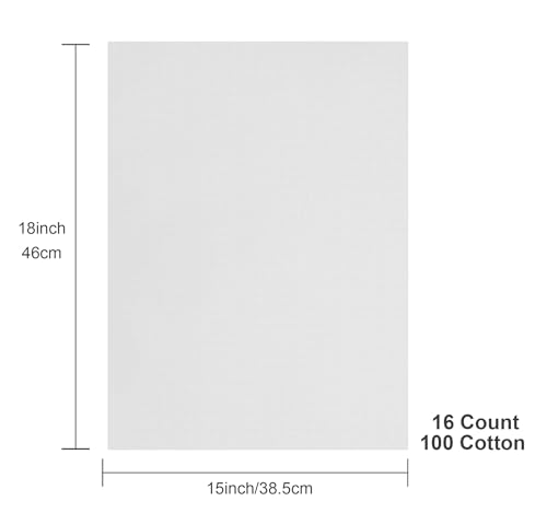 Aida Cloth 16 Count Cross Stitch Fabric,15×18inch,Rolled,3Pcs (16CT,White) - color: White, size: 16CT
