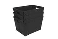 18x13x12" (3 Pack) Space Age Handled Storage Mail Tote, Black - color: Black
