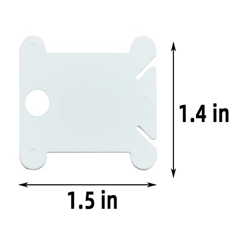 120 Pieces Plastic Floss Bobbins for Cross Stitch Embroidery Cotton Thread Embroidery Floss Cross Stitch Threads Craft DIY Sewing Storage Winding Thread Organizer Holder Embroidery DIY Cards (White) - color: Plastic Floss Bobbins