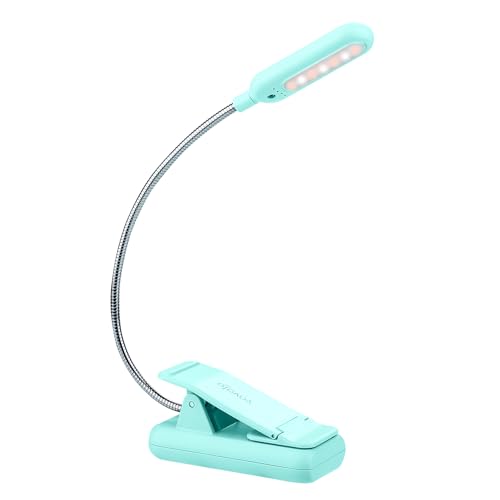 VAVOFO Rechargeable Book Light, Blue Light Blocking, Amber 1600K Clip On Reading Light, Eye Care 7 LEDs Kids Book Light for Reading in Bed with Power Indicator for Bookworms (Green) - size: 1-Pack Green