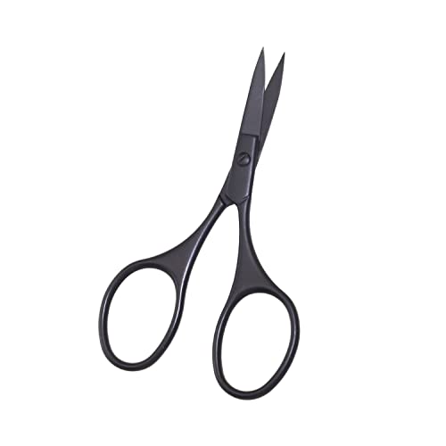 Multicolor Professional Grooming Scissors for Facial Hair Removal - color: Black Curved D