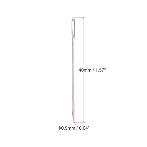 HARFINGTON 200pcs Large Eye Stitching Needles 1.57Inch Sewing Needles Stainless Steel Leather Needle Embroidery Needle Yarn Knitting Hand Sewing Needles - size: 1.57"