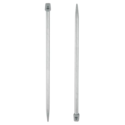 uxcell 2Pcs 7mm Single Pointed Knitting Needles Stainless Steel 9.84 Inches Length Metal Weaving Tool for Handmade Projects DIY Knitting - size: 7mm, 9.84"