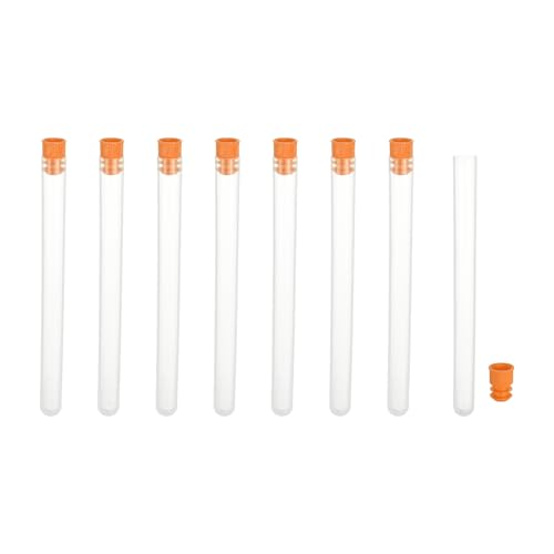 PATIKIL 5.7" Length Plastic Sewing Needle Storage Holder, 8 Pcs Portable Embroidery Needle Matte Pin Toothpick Storage Tubes Case for Craft Knitting, Orange - color: Orange