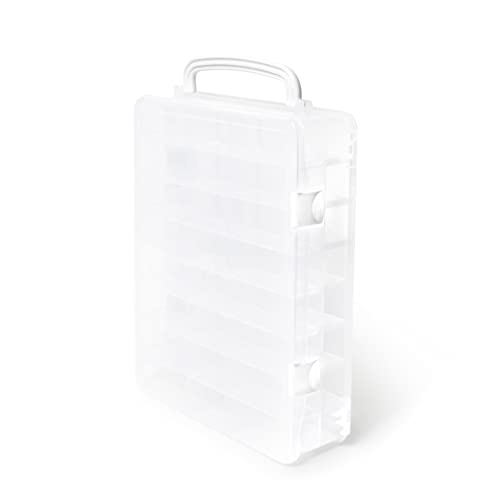 Dritz Double-Sided Thread Storage Box, 48 Compartments, Clear
