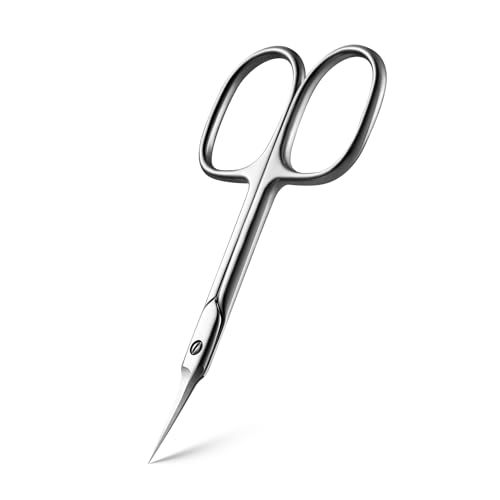 BEZOX Curved Cuticle Scissors - Precision Manicure Scissor Nail Cuticle Trimmer, Professional Stainless Steel Nail Scissors for Cuticle Care, Cuticle Cutter Small Scissors for Women - Silver - color: Silver