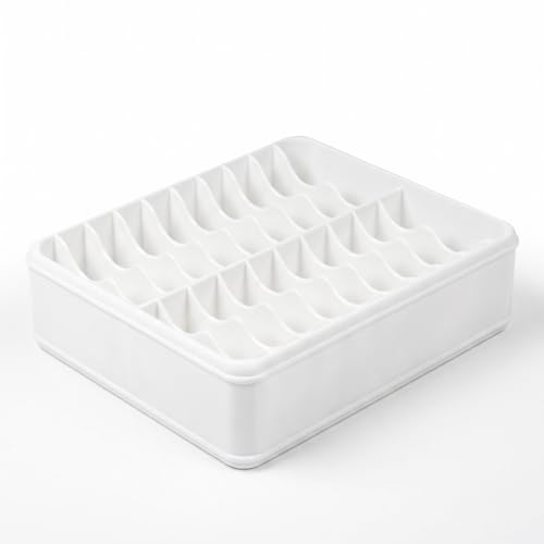 RaySoar 3D Printed 20 Grids Diamond Painting Bag Organizer, Multi Slot Drill Bags Storage Tray, Spill Proof Stand Upright Portable Desktop Craft Storage Caddy for Small Diamond Art Accessories -White - color: White