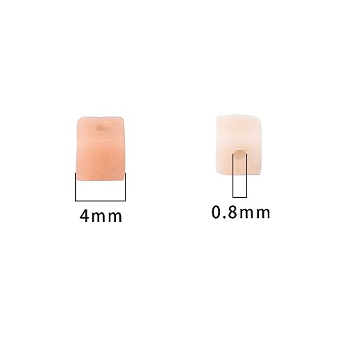 BEADIA Natural Pink Aventurine Square Stone Beads 4x4mm 85pcs Cube Loose Semi Gemstone Beads for Jewelry Making Design - color: Pink Aventurine