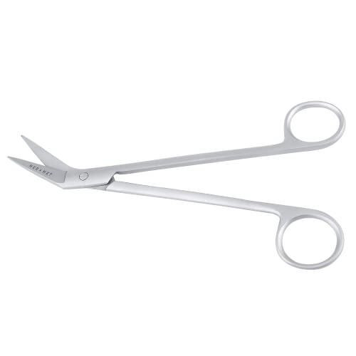 Applique Long Thin 6 Inch - Angled Offset Blade Scissors with Pouch Sleeve for Embroidery, Fabric, Thread, Knitting, Sewing, Arts & Craft (Satin)
