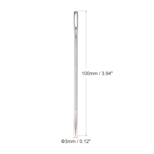 HARFINGTON 3 Inch Upholstery Needles Large Eye Stitching Needles Stainless Steel Straight Hand Sewing Needles for Home Hand Sewing Leather Tapestry Embroidery Tufting Webbing Carpet - size: 3 Inch