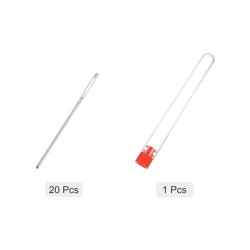 HARFINGTON 20pcs Large Eye Blunt Sewing Needles 2mm Dia Darning Needles Stainless Steel Tapestry Needles Yarn Knitting Needles with Storage Tube for Crocheting, Leather Working, 2.76Inch - color: Silver Tone, size: 2.0x70mm