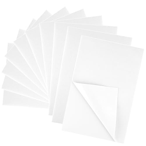 10PCS White Self Adhesive Felt Fabric Sheets Sticky Felt Sheets for Craft Supplies Art Home Making（8.3" x 11.8"/20 x 30cm） - color: White