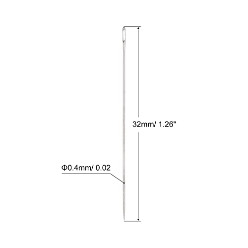 uxcell 60Pcs Beading Needles Fine Thin Long Straight Sewing Embroidery Threads Stainless Steel 1.26 Inch - size: 1.26 inch