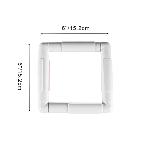 6" Square Embroidery Hoop Cross Stitch Frame Plastic Embroidery Frame Clip - size: 6 x 6 inch