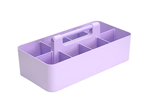 -Large Portable Caddy, DIY Dividers, 8 Compartments, School Office Supplies Home Business Basket with Handle Storage Modern Made in USA (3 PACK, Lavender) - color: Lavender, size: 3 PACK