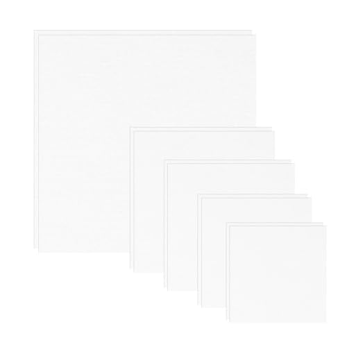 10 PCS Cotton Embroidery Fabric, Pre-Cut White Cloth Squares - color: White, size: 5.9 to 19.6 Inch