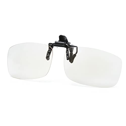 Reading Glasses Clip On and Flip Up Blue Light Blocking Magnifying Glasses Magnifiers Lenses Readers for Unisex (Transparent, 1.0)